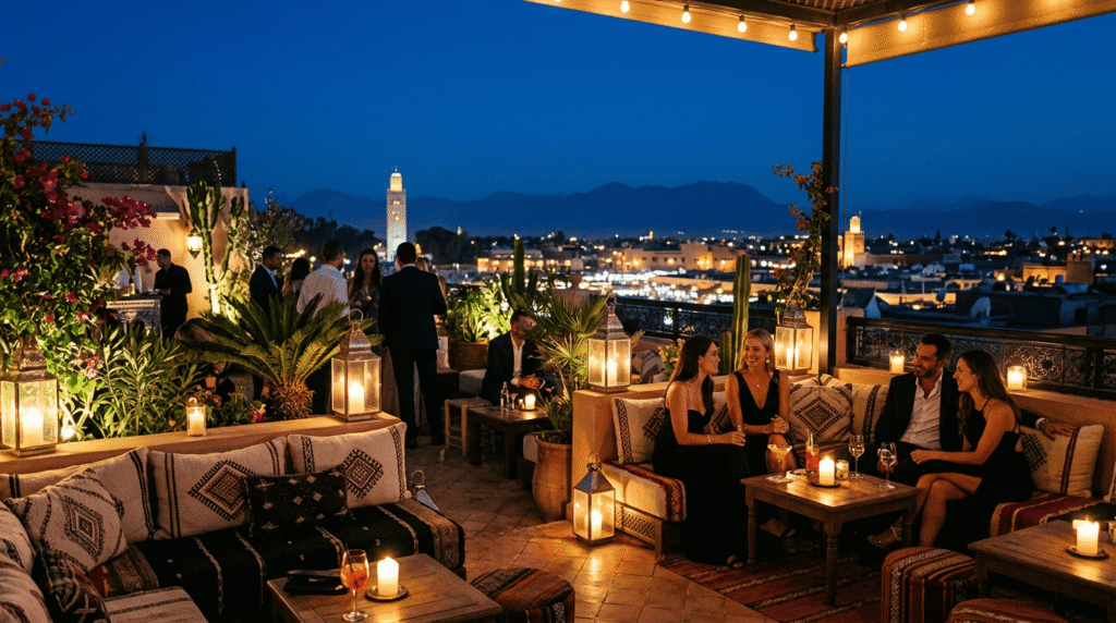Meilleurs rooftops à Marrakech pour savourer un thé à la menthe (expérience locale 2026) Ambiance authentique sur les meilleurs rooftops Marrakech au cœur de la médin