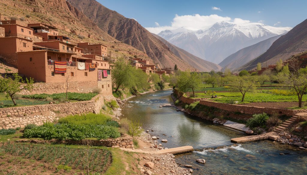 Vallée de l’Ourika Maroc – paysage verdoyant près de Marrakech